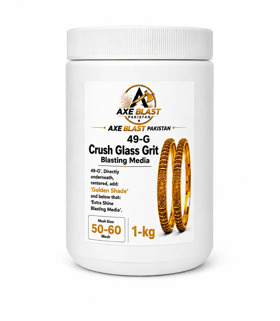 AXE BLAST 49-G Crush Glass Grit Blasting Media 50-60 Mesh