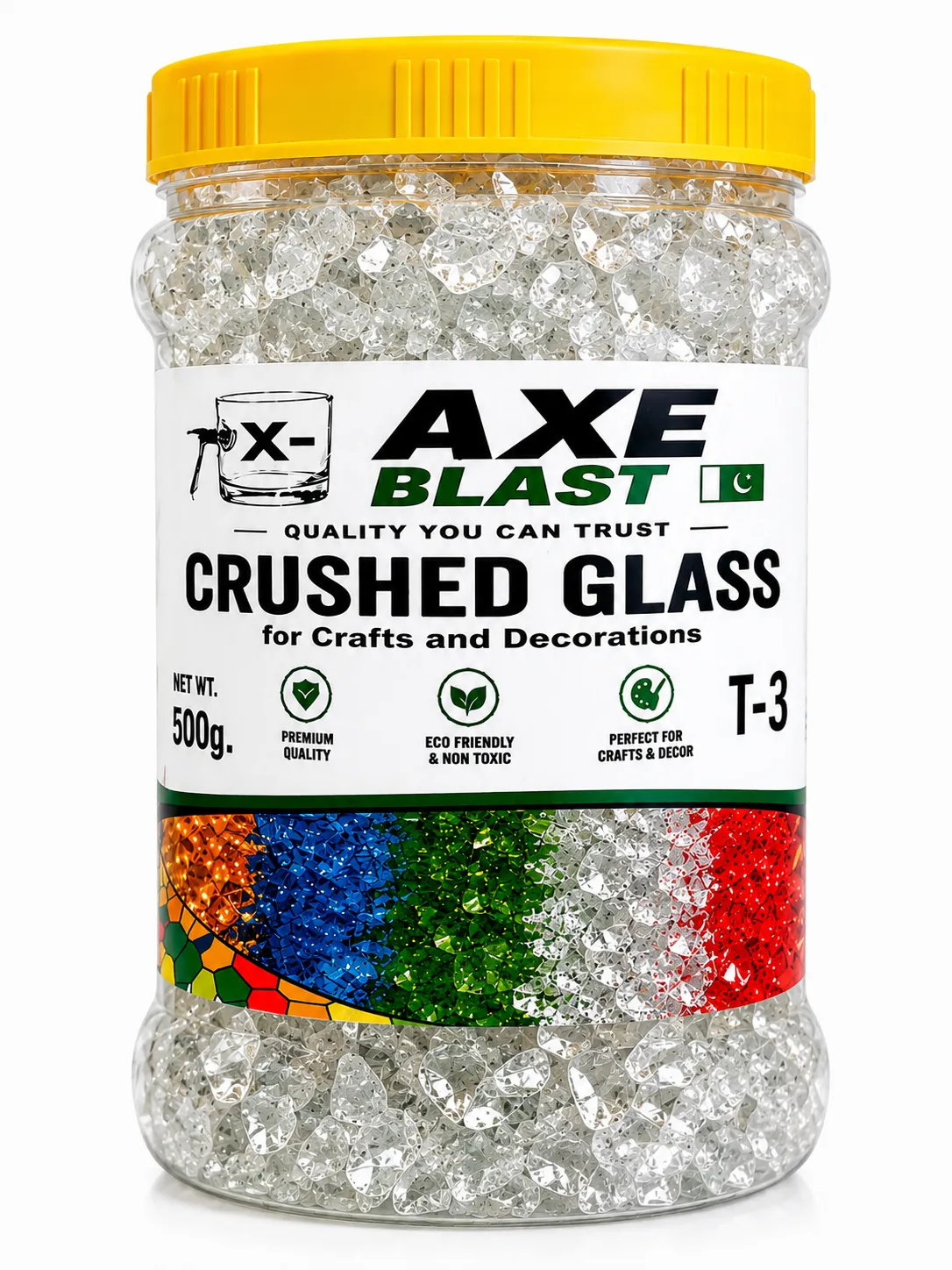 AXE BLAST T-4 White Clearer Crush Glass – Perfect for Epoxy Resin  