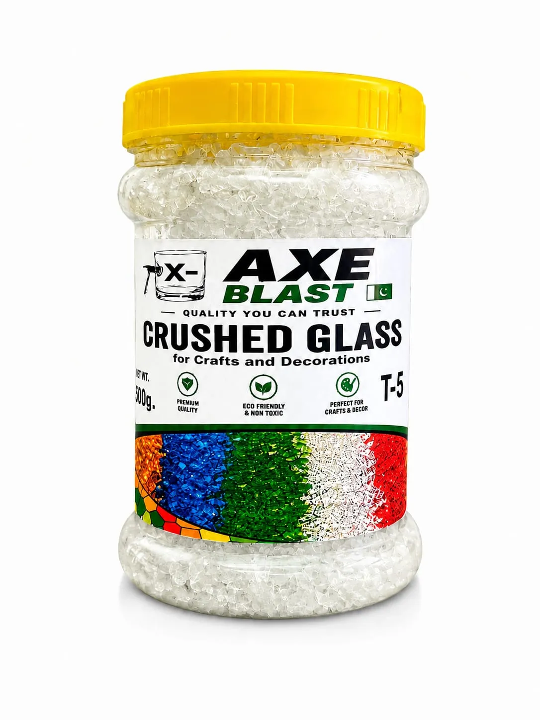 AXE BLAST T-5 White Clearer Crush Glass – Perfect for Epoxy Resin Art