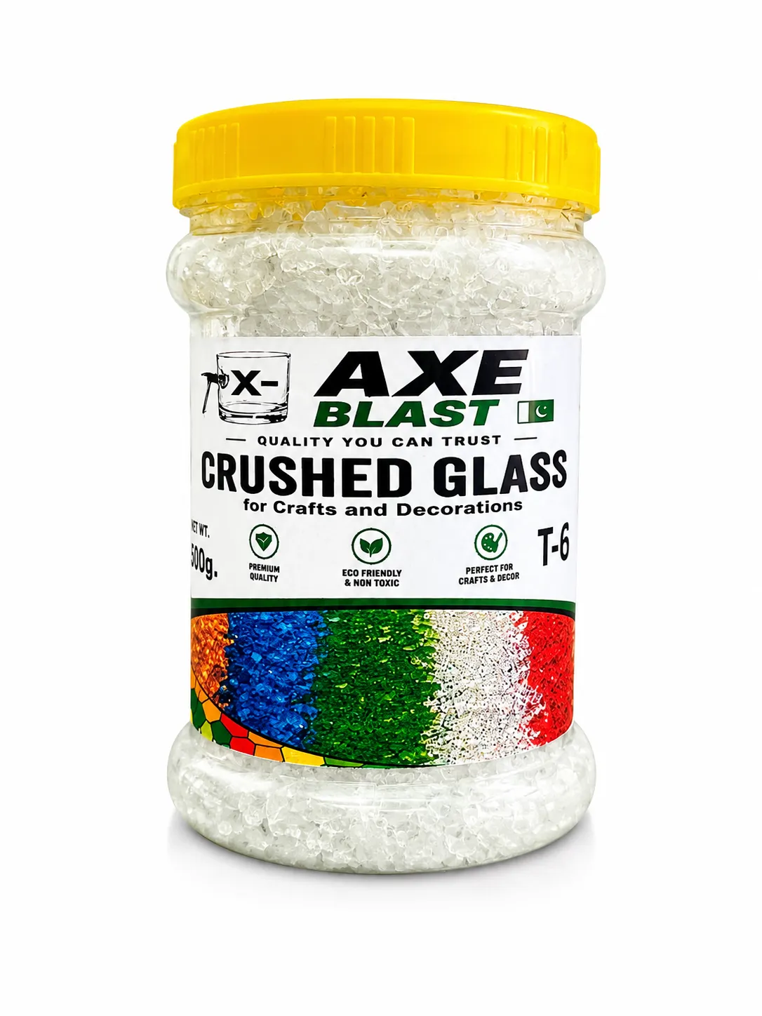 AXE BLAST T-6 White Clearer Crush Glass Chips for Epoxy Resin Art